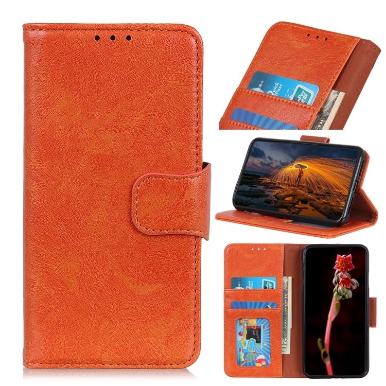  iPhone 15 Pro Fodral Läder Nappa Textur Orange