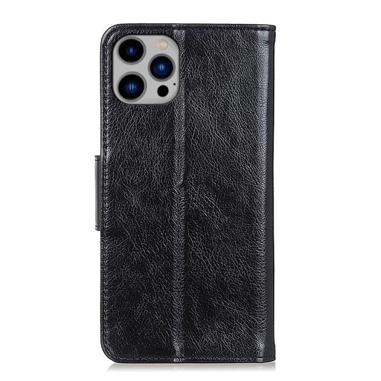  iPhone 15 Pro Fodral Läder Nappa Textur Svart
