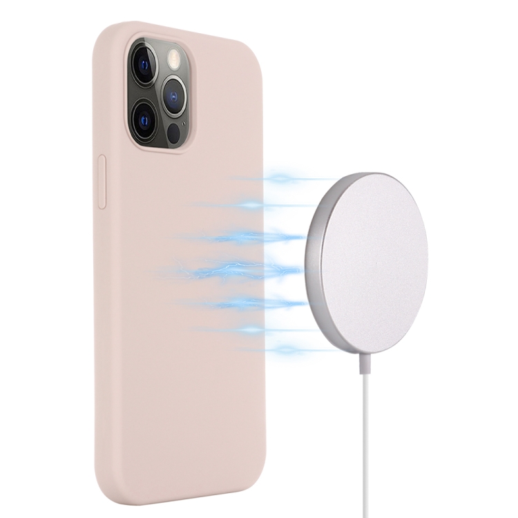  iPhone 15 Pro Skal MagSafe Silikon Ljus Rosa