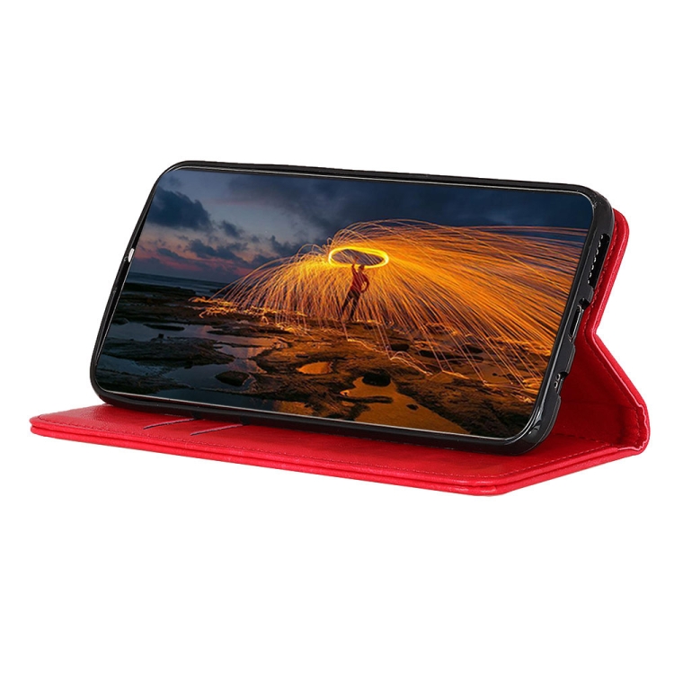  iPhone 15 Pro Fodral Flip Crazy Horse Röd