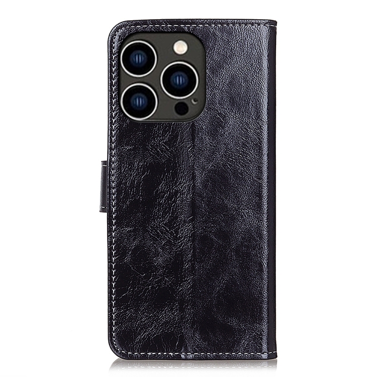  iPhone 15 Pro Fodral Retro Crazy Horse Svart