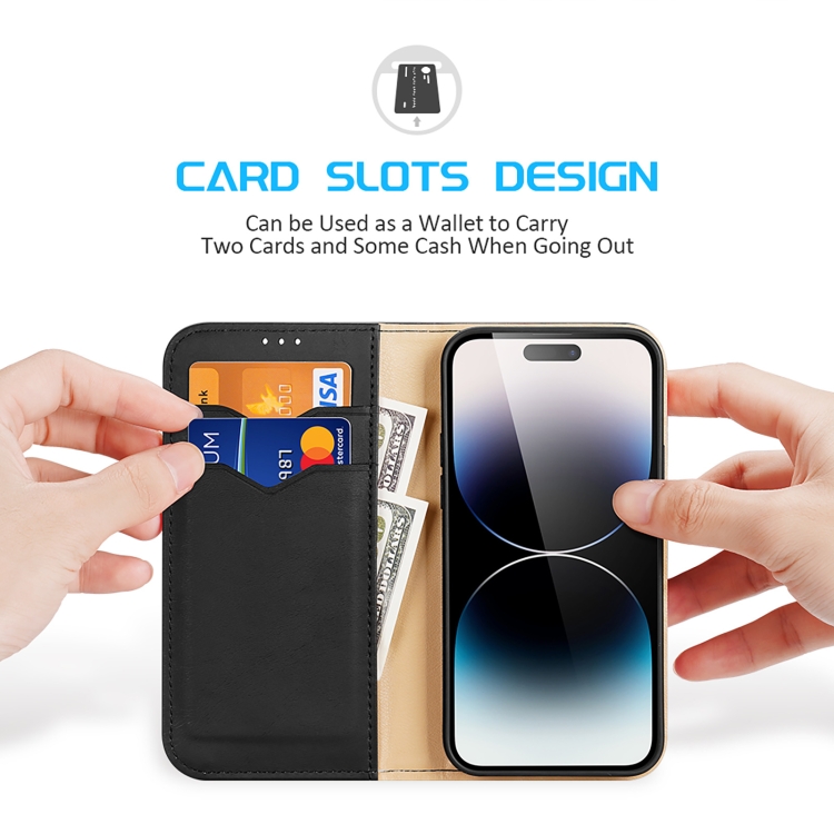 DUX DUCIS DUX DUCIS iPhone 15 Pro Fodral Hivo Äkta Läder Svart