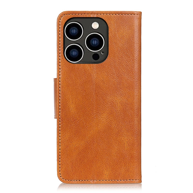  iPhone 15 Pro Fodral Crazy Horse Läder Brun