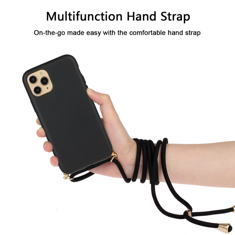  iPhone 15 Pro Skal Strawberry Design Med Strap Svart