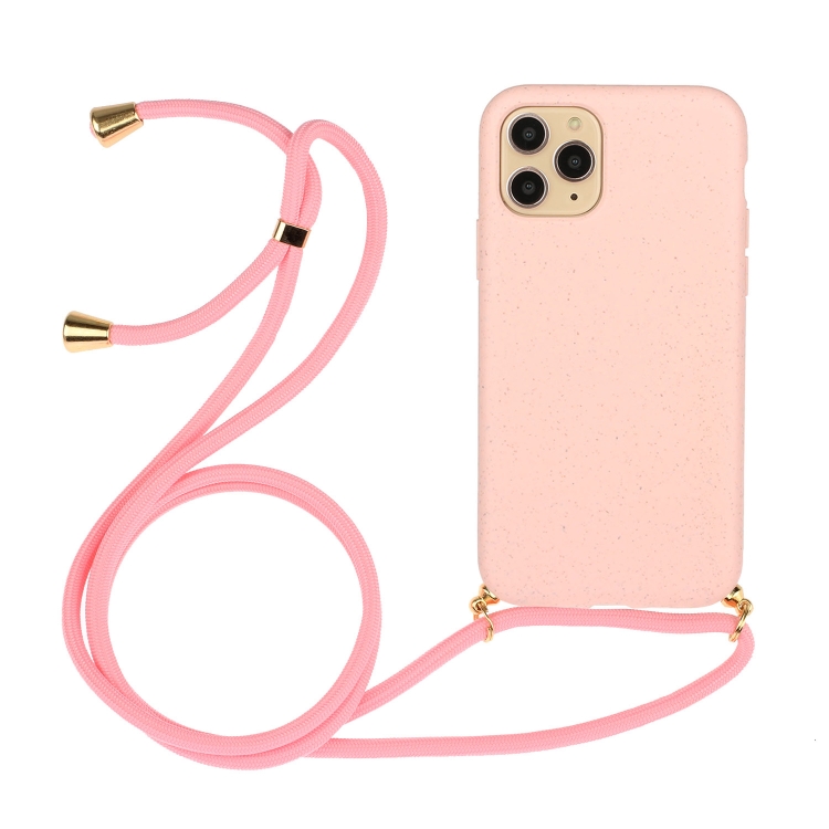  iPhone 15 Pro Skal Strawberry Design Med Strap Rosa