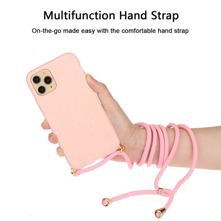  iPhone 15 Pro Skal Strawberry Design Med Strap Rosa