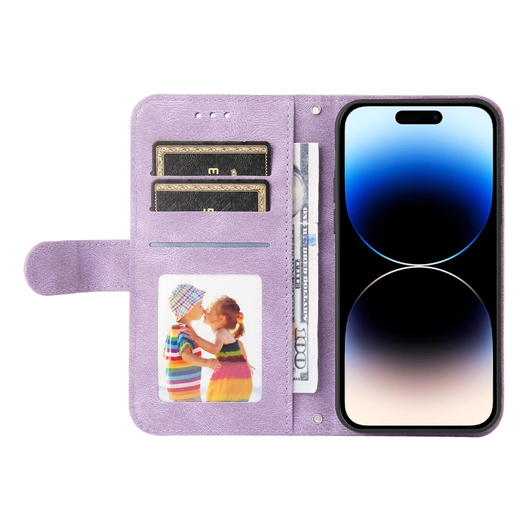  iPhone 15 Pro Fodral Skin Feel Läder Lila