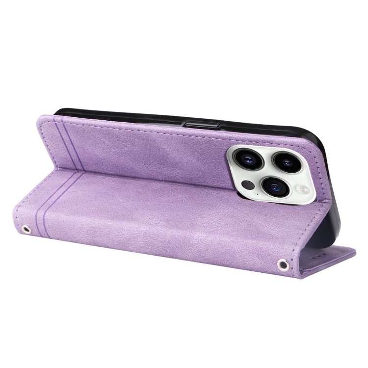  iPhone 15 Pro Fodral Skin Feel Läder Lila