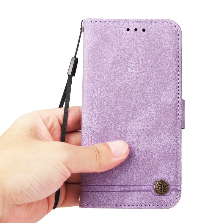  iPhone 15 Pro Fodral Skin Feel Läder Lila