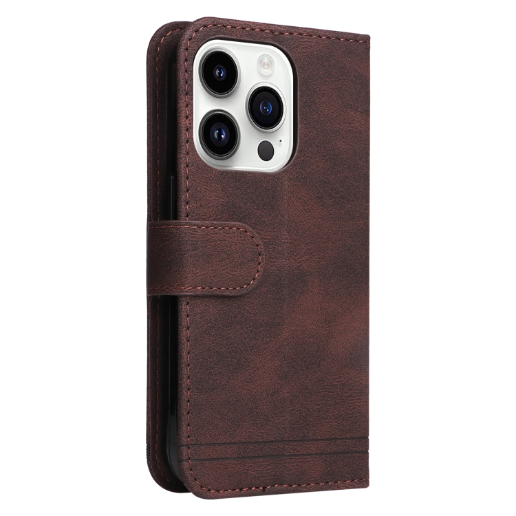  iPhone 15 Pro Fodral Skin Feel Läder Brun