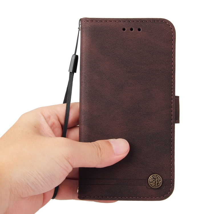  iPhone 15 Pro Fodral Skin Feel Läder Brun