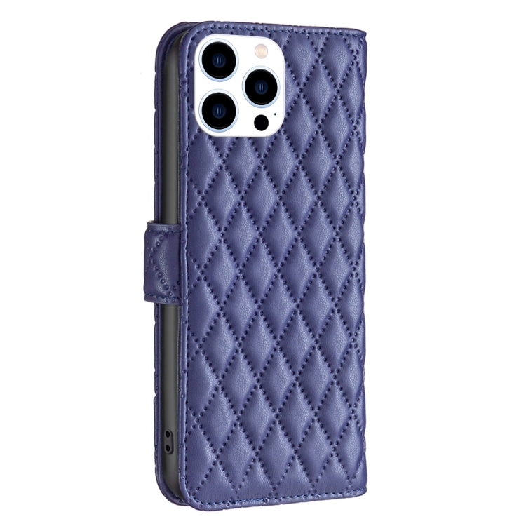  iPhone 15 Pro Fodral Diamond Läder Blå