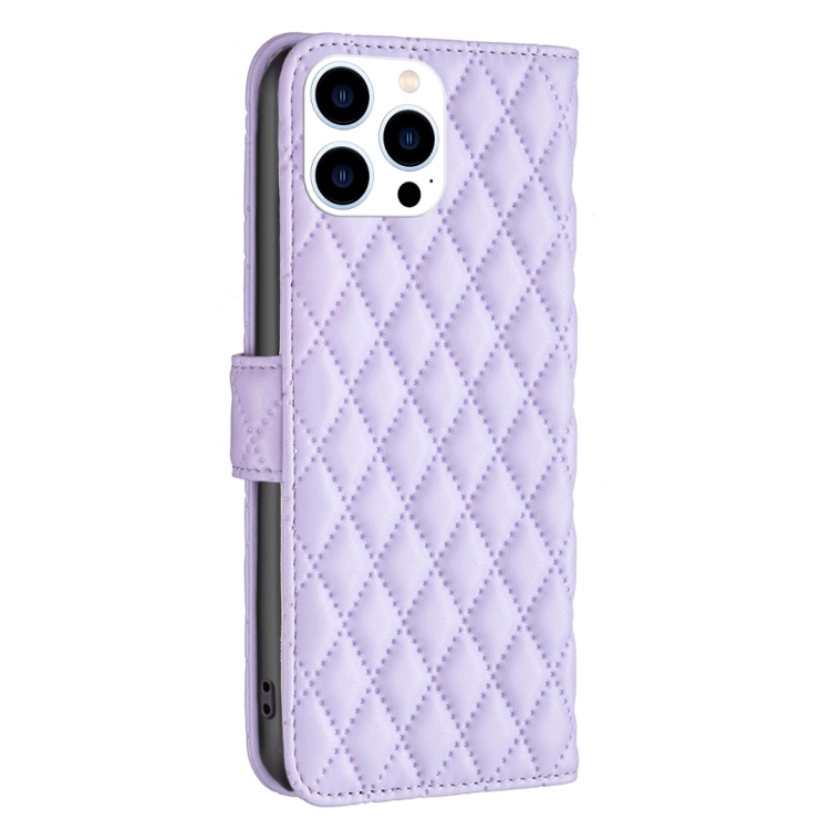  iPhone 15 Pro Fodral Diamond Läder Lila