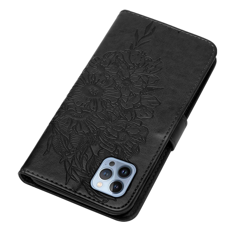  iPhone 15 Pro Fodral Med Fjäril Tryck Svart