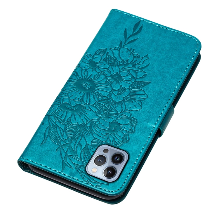  iPhone 15 Pro Fodral Med Fjäril Tryck Blå