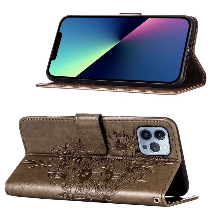 iPhone 15 Pro Fodral Med Fjäril Tryck Grå