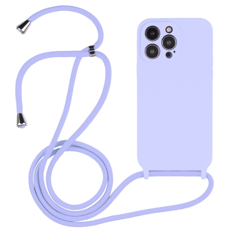  iPhone 15 Pro Skal Silikon Med Snodd Ljus Lila