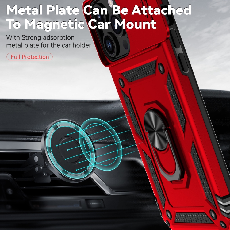  iPhone 15 Pro Skal CamShield Armor Ring Röd