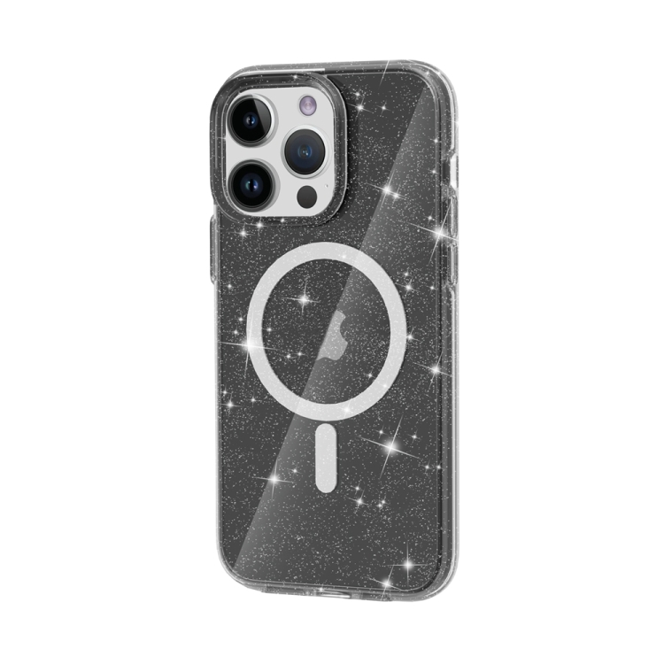  iPhone 15 Pro Skal MagSafe Glitter Hybrid Svart