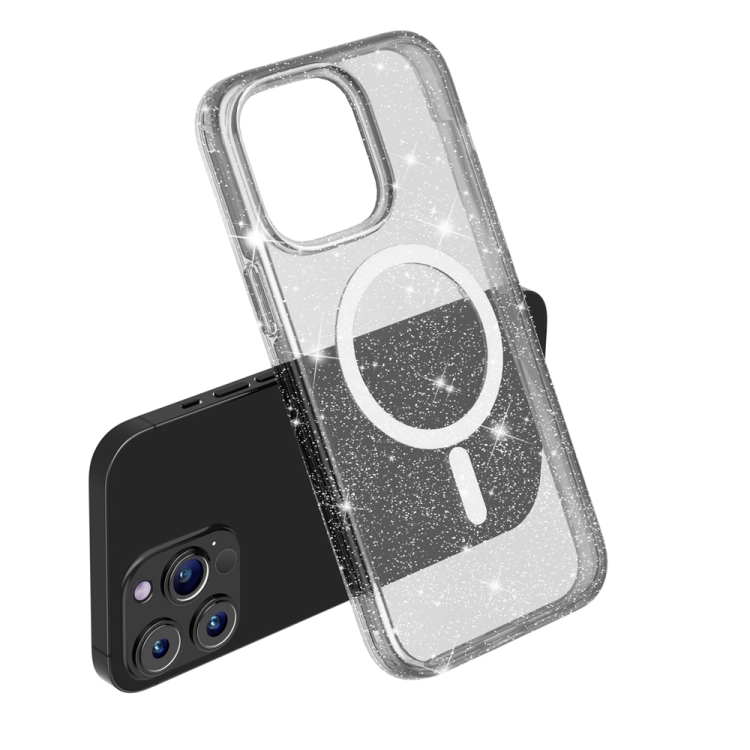  iPhone 15 Pro Skal MagSafe Glitter Hybrid Svart