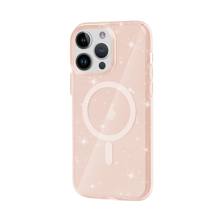  iPhone 15 Pro Skal MagSafe Glitter Hybrid Guld