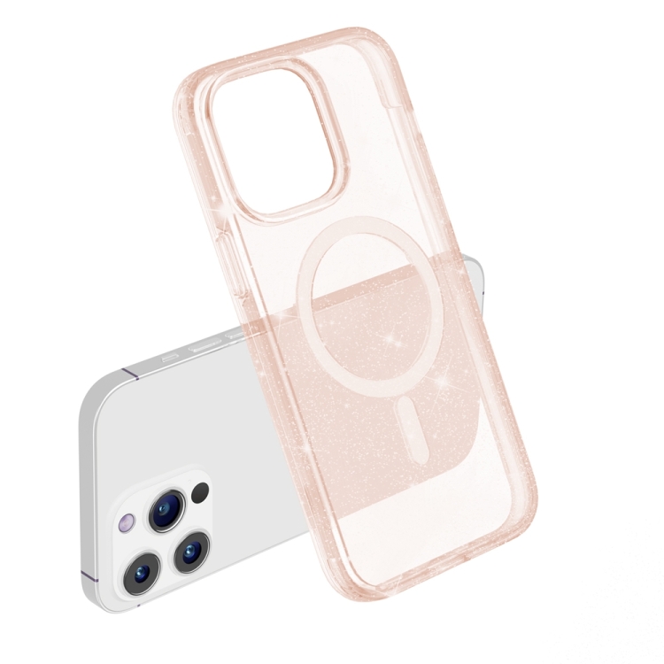  iPhone 15 Pro Skal MagSafe Glitter Hybrid Guld