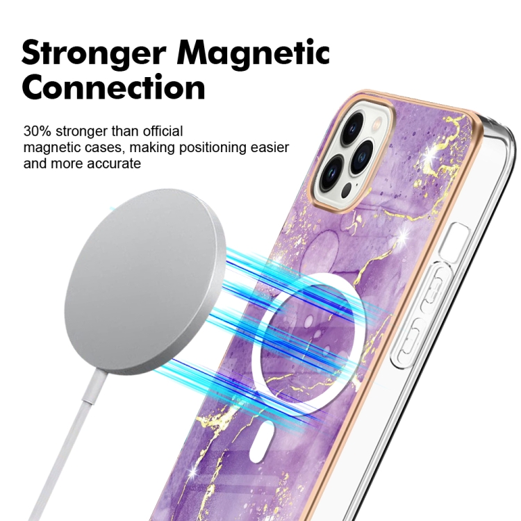  iPhone 15 Pro Skal MagSafe Marmor Lila