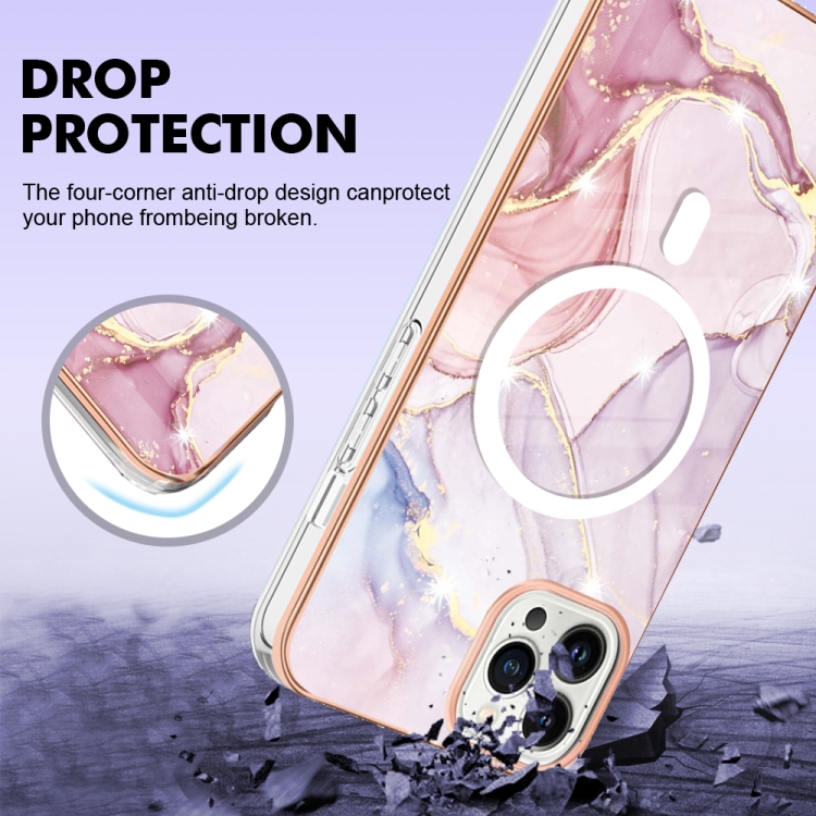 iPhone 15 Pro Skal MagSafe Marmor Roséguld
