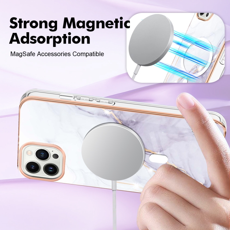  iPhone 15 Pro Skal MagSafe Marmor Vit