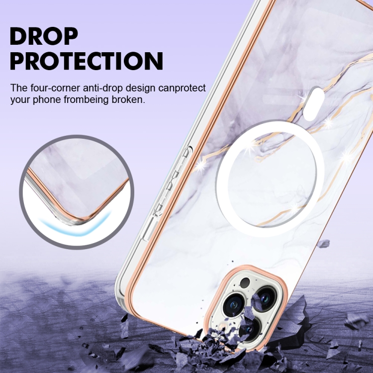  iPhone 15 Pro Skal MagSafe Marmor Vit