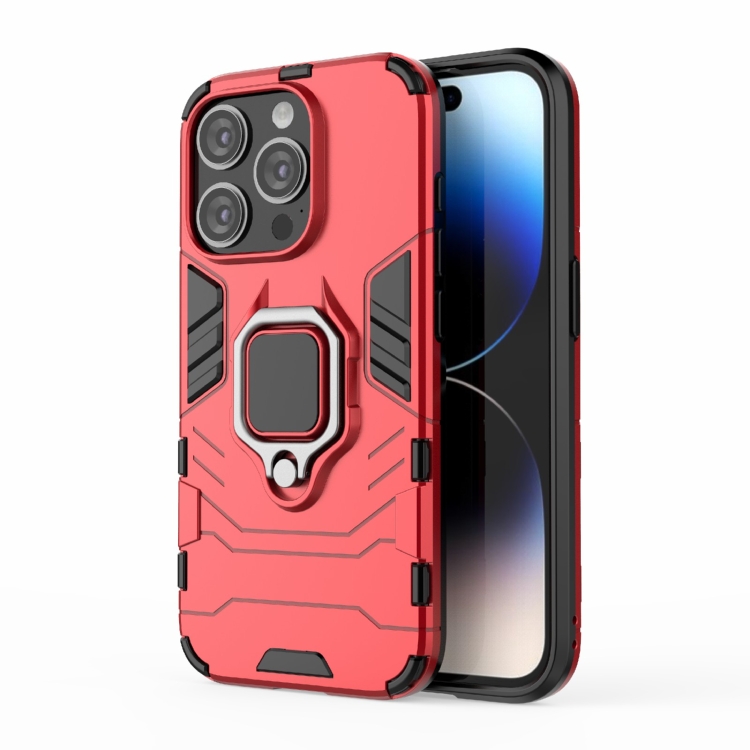  iPhone 15 Pro Skal Armor Hybrid Ring Röd