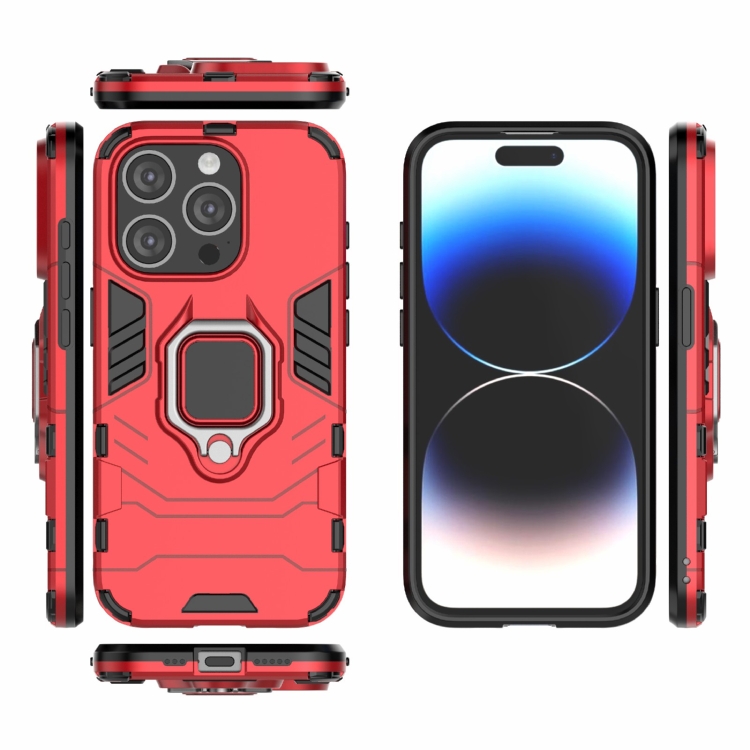 iPhone 15 Pro Skal Armor Hybrid Ring Röd