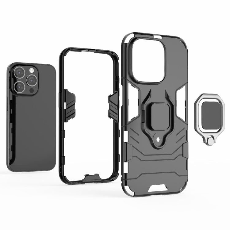  iPhone 15 Pro Skal Armor Hybrid Ring Blå