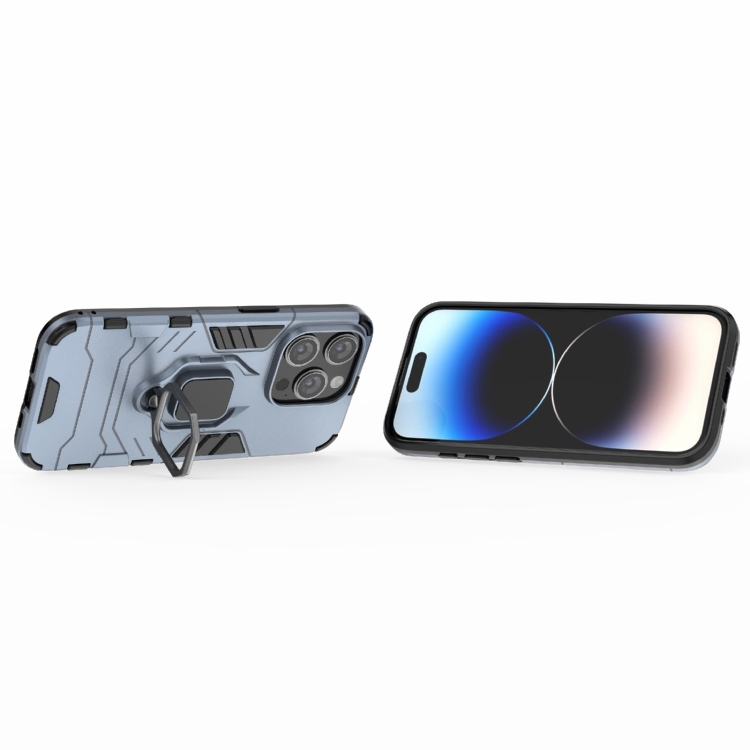  iPhone 15 Pro Skal Armor Hybrid Ring Blå