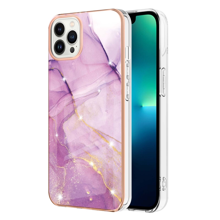  iPhone 15 Pro Skal Marmor TPU Lila