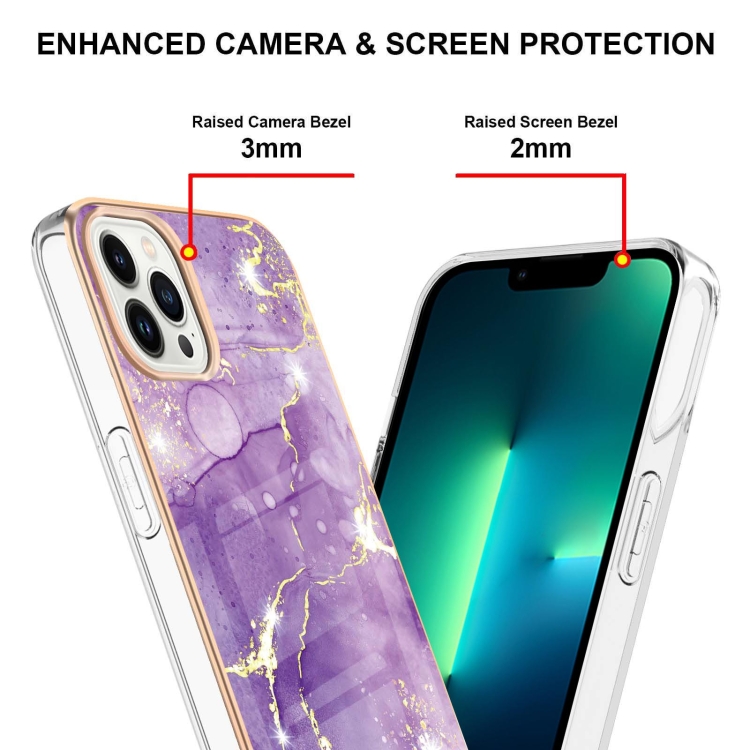  iPhone 15 Pro Skal Marmor TPU Lila