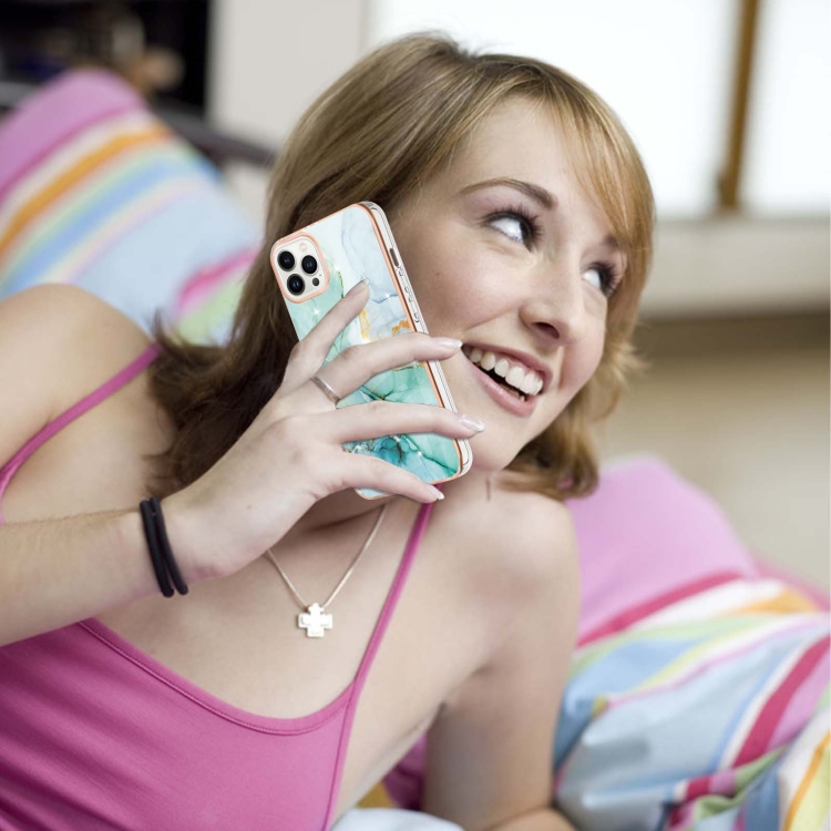  iPhone 15 Pro Skal Marmor TPU Grön