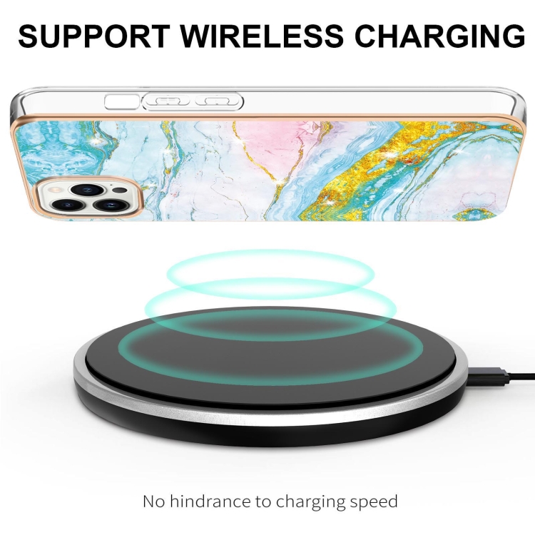  iPhone 15 Pro Skal Marmor TPU Grön