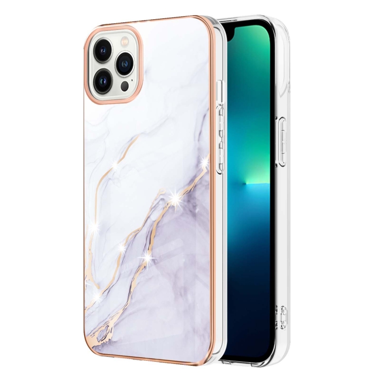  iPhone 15 Pro Skal Marmor TPU Vit