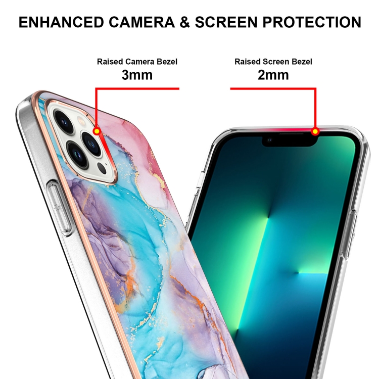  iPhone 15 Pro Skal Med Tryck Marmor Blå Milky Way