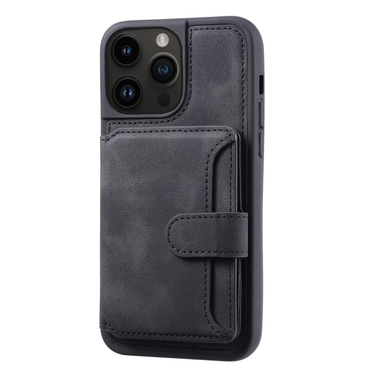  iPhone 15 Pro Skal RFID Med Plånboksfunktion Svart