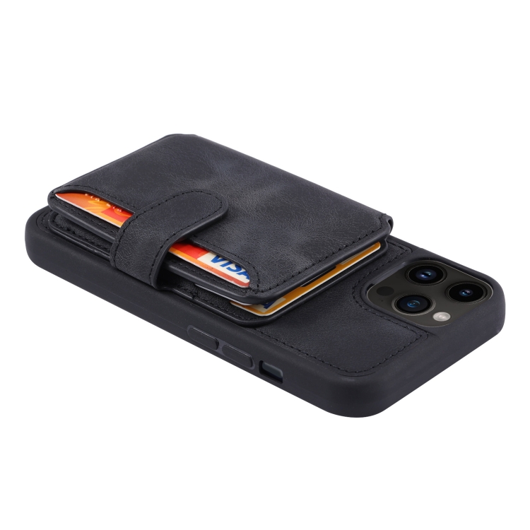  iPhone 15 Pro Skal RFID Med Plånboksfunktion Svart