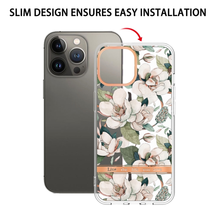  iPhone 15 Pro Skal Med Tryck Grön Gardenia