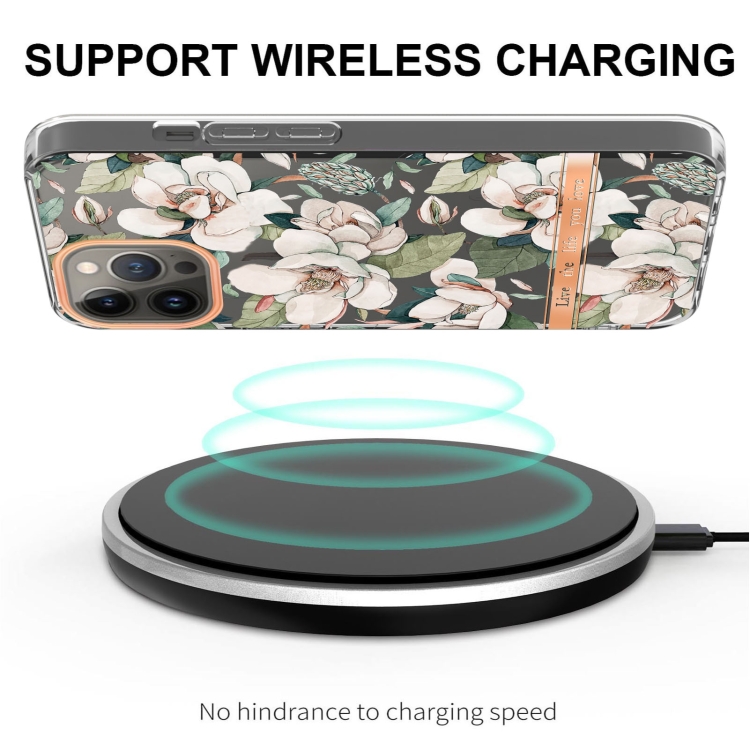  iPhone 15 Pro Skal Med Tryck Grön Gardenia