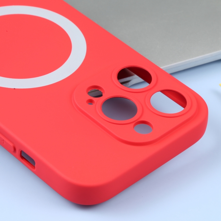 iPhone 15 Pro Skal MagSafe Liquid Silikon Röd