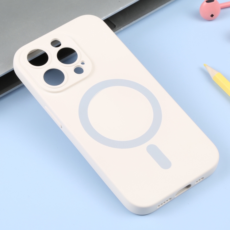 iPhone 15 Pro Skal MagSafe Liquid Silikon Vit