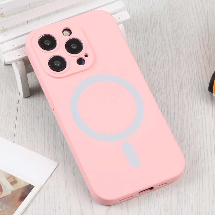  iPhone 15 Pro Skal MagSafe Liquid Silikon Rosa