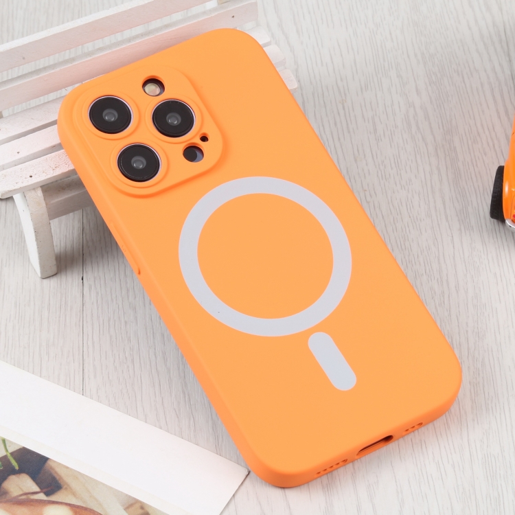 iPhone 15 Pro Skal MagSafe Liquid Silikon Orange