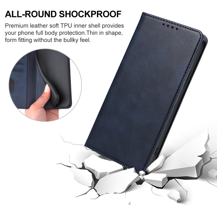  iPhone 15 Pro Fodral Flip Läder Blå