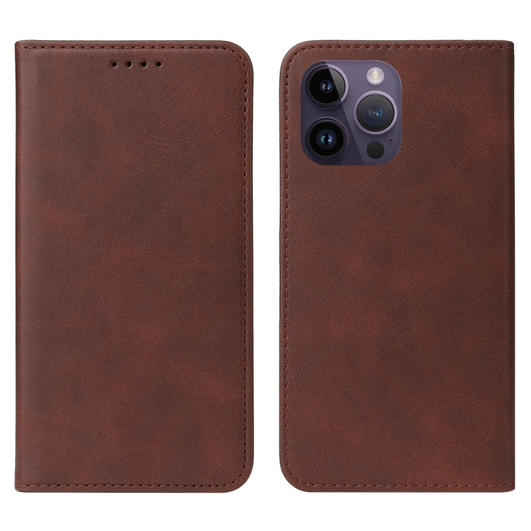  iPhone 15 Pro Fodral Flip Läder Brun